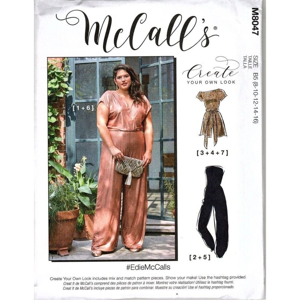 McCall's M8047 Misses 8 to 16 Jumpsuit and Rompers Uncut Sewing Pattern
